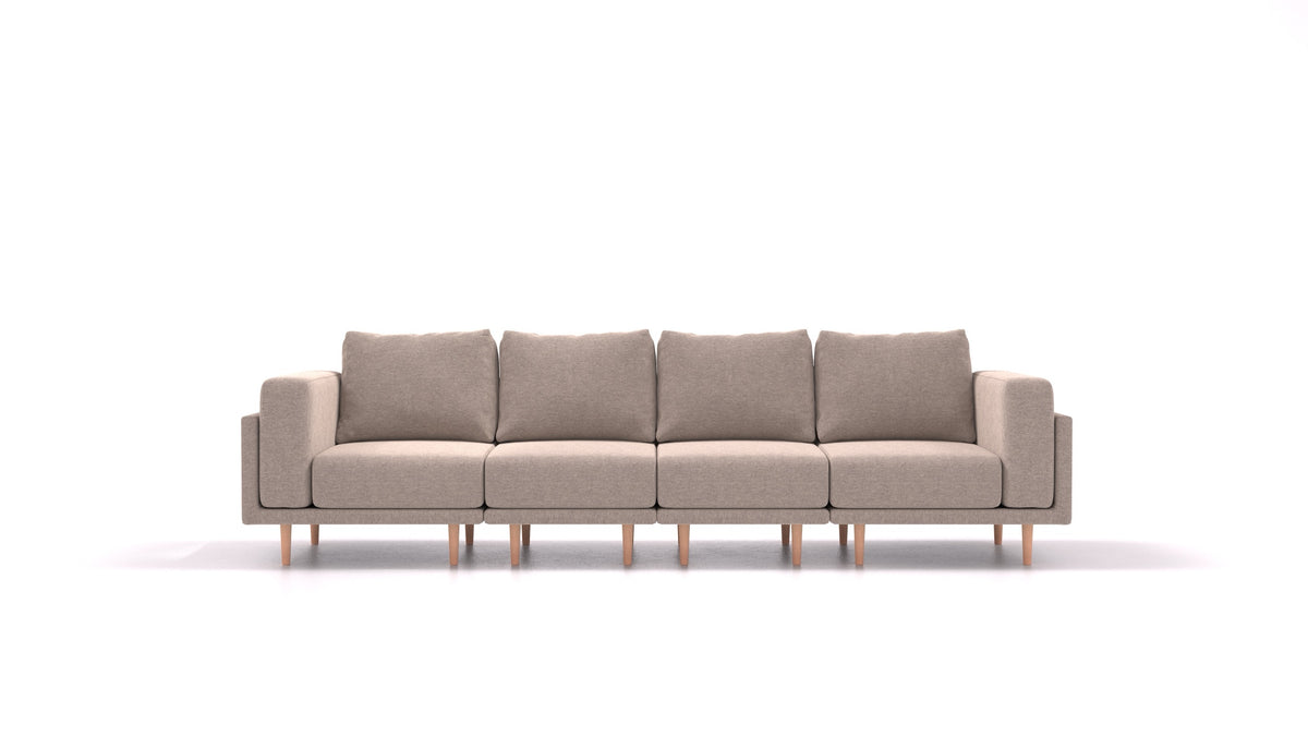 Clooods 4S, modulares Sofa von FEYDOM im Stoff Velare ET-15 Light Grey, helle Füße