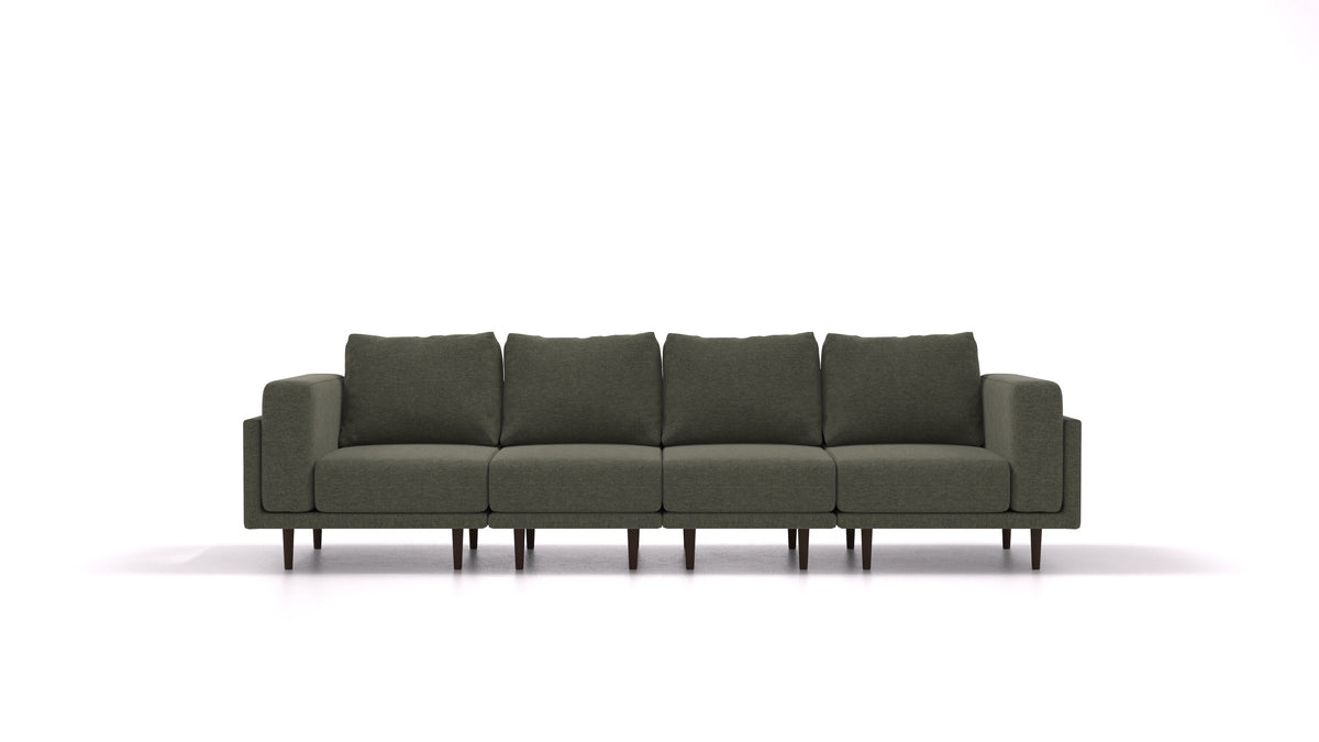 Clooods 4S, modulares Sofa von FEYDOM im Stoff Velare ET-38 Pine, dunkle Füße