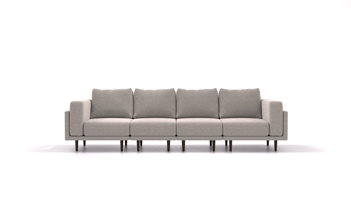 Clooods 4S, modulares Sofa von FEYDOM im Stoff Phoenix FE-84 Middle Grey, dunkle Füße