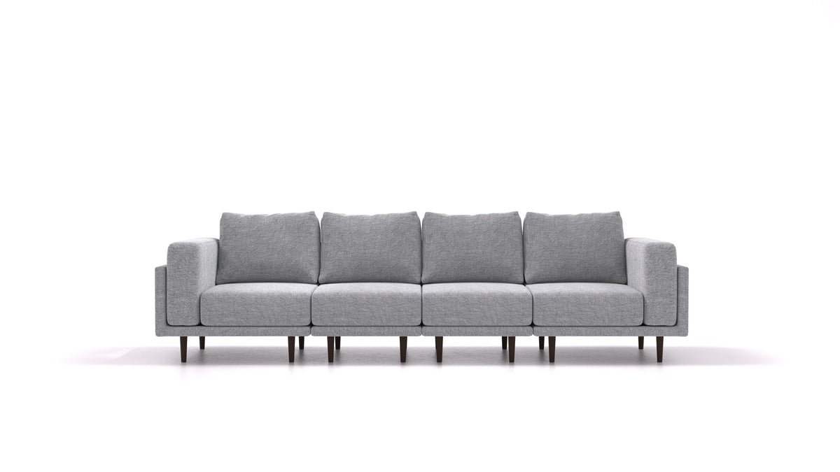 Clooods 4S, modulares Sofa von FEYDOM im Stoff Phoenix FE-92 Dark Grey, dunkle Füße