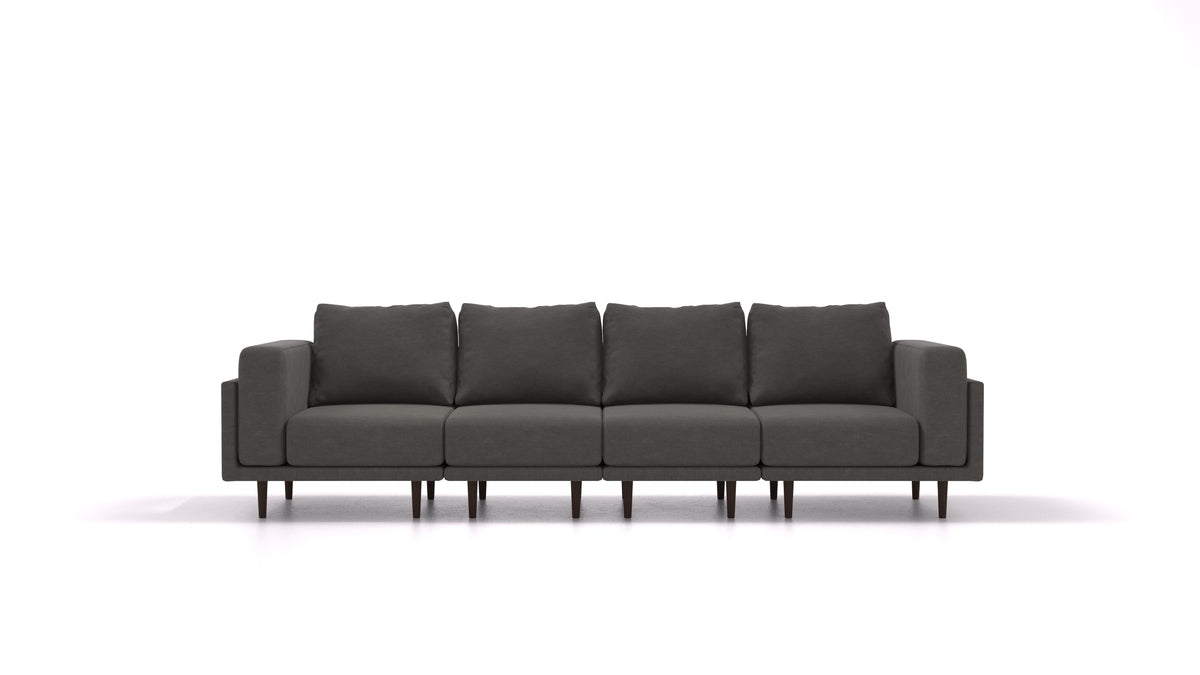 Clooods 4S, modulares Sofa von FEYDOM im Stoff Mollia FF-12 Dark Grey, dunkle Füße