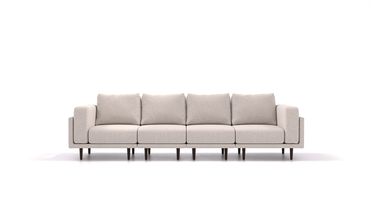 Clooods 4S, modulares Sofa von FEYDOM im Stoff Icon IC-02 Natur, dunkle Füße