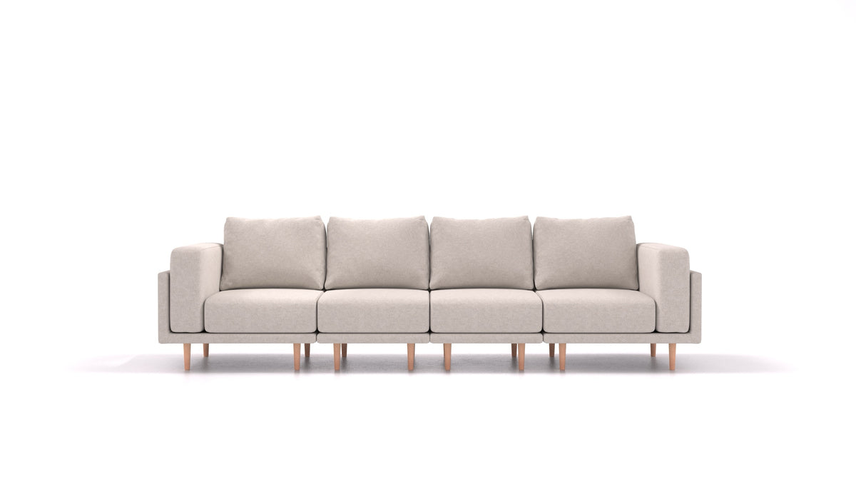 Clooods 4S, modulares Sofa von FEYDOM im Stoff Icon IC-02 Natur, helle Füße