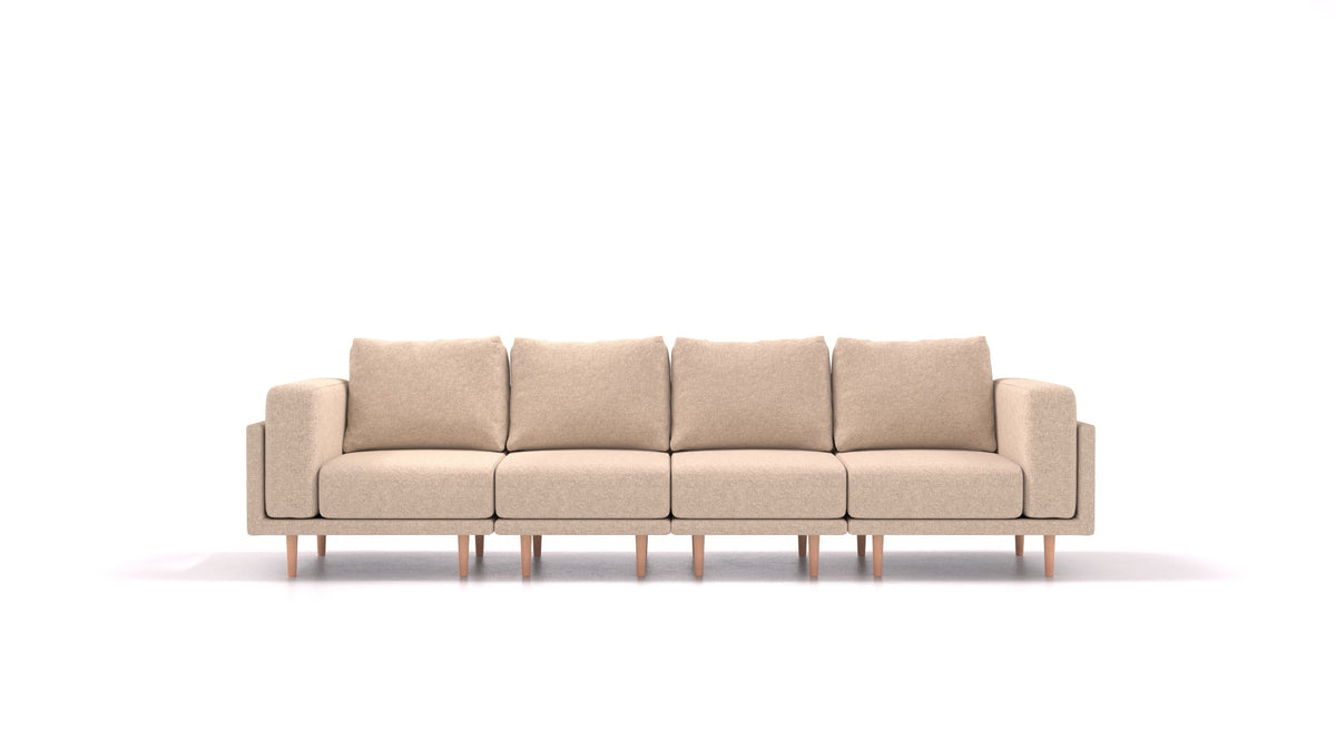 Clooods 4S, modulares Sofa von FEYDOM im Stoff Icon IC-06 Cappuccino, helle Füße