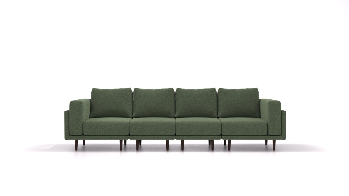 Clooods 4S, modulares Sofa von FEYDOM im Stoff Icon IC-39 Forest, dunkle Füße
