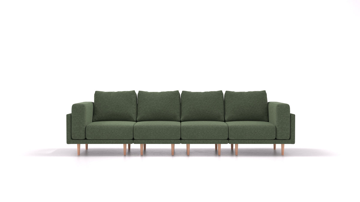 Clooods 4S, modulares Sofa von FEYDOM im Stoff Icon IC-39 Forest, helle Füße