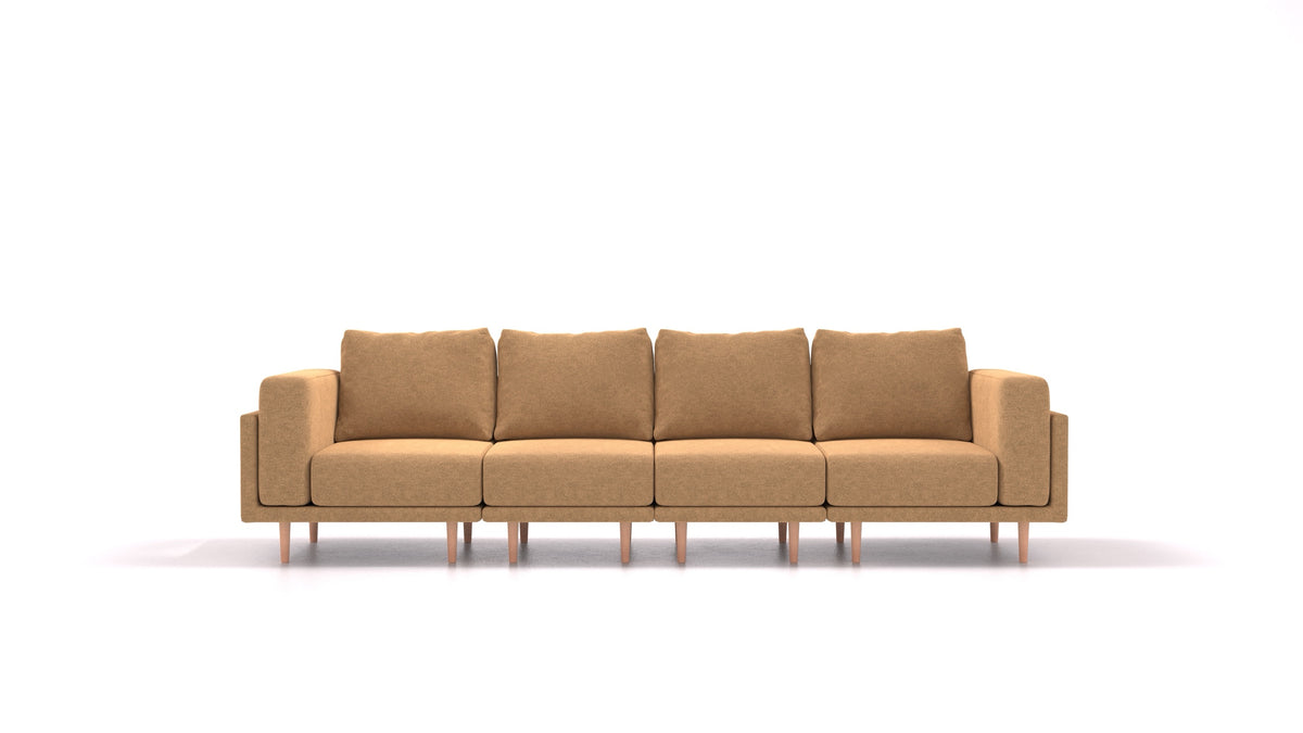 Clooods 4S, modulares Sofa von FEYDOM im Stoff Icon IC-45 Antic Gold, helle Füße