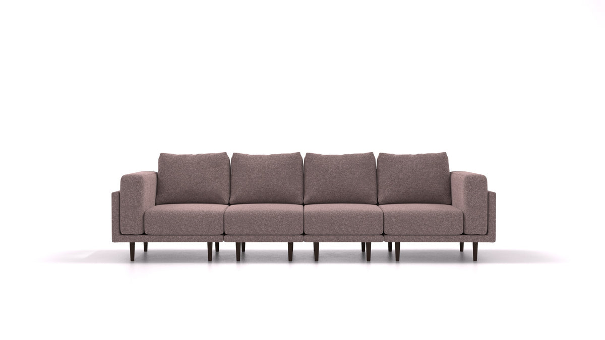 Clooods 4S, modulares Sofa von FEYDOM im Stoff Icon IC-69 Marmo, dunkle Füße