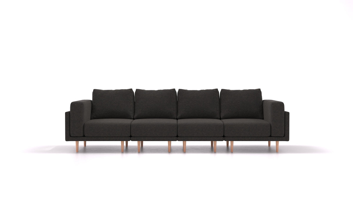 Clooods 4S, modulares Sofa von FEYDOM im Stoff Icon IC-99 Umbra, helle Füße