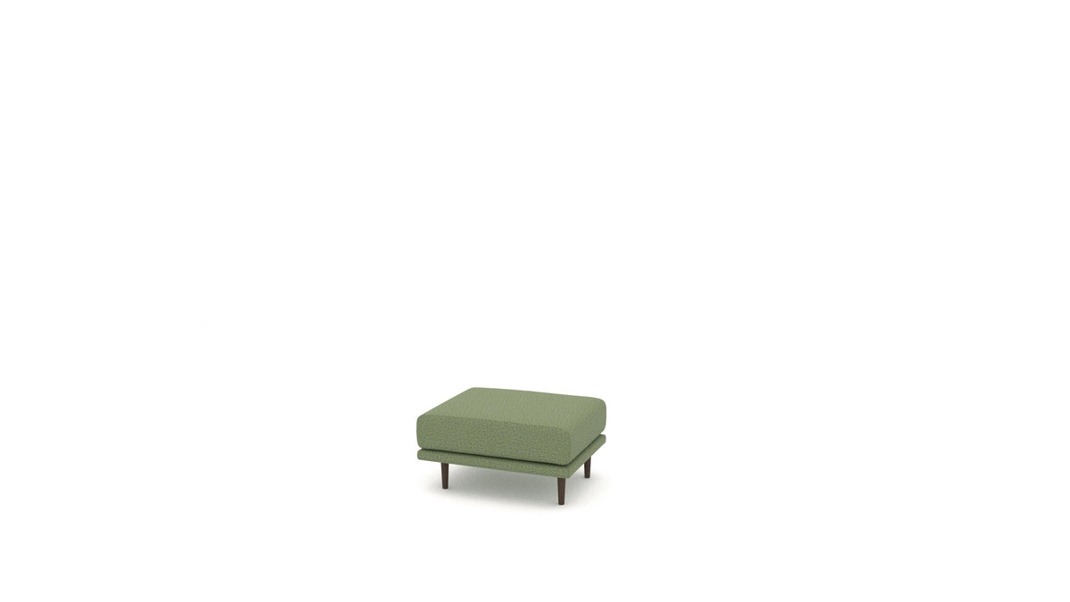Clooods Hocker, Hocker von FEYDOM im Stoff Hygge HG-34 Olive Green, dunkle Füße