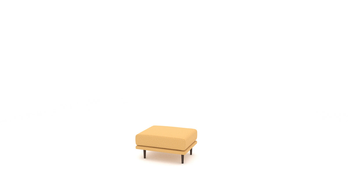 Clooods Hocker, Hocker von FEYDOM im Stoff Hygge HG-53 Yellow, dunkle Füße