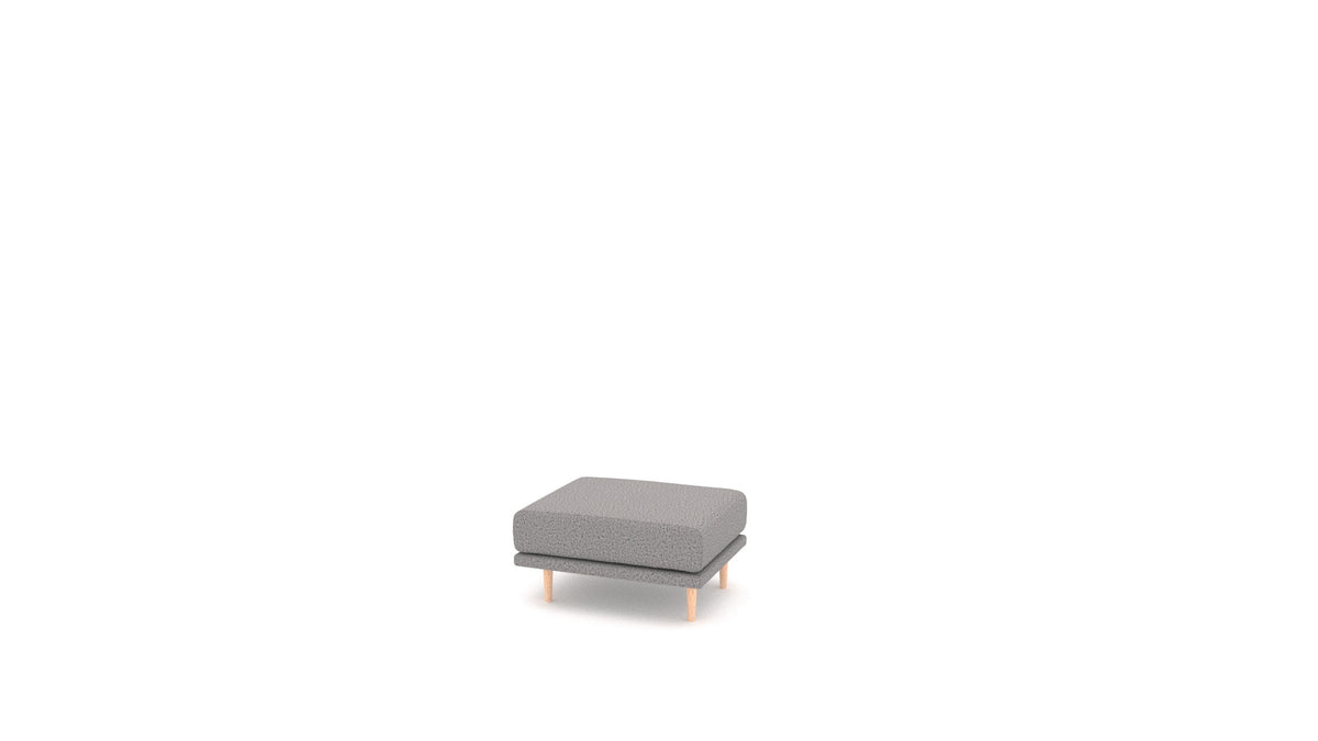 Clooods Hocker, Hocker von FEYDOM im Stoff Hygge HG-92 Medium Grey, helle Füße