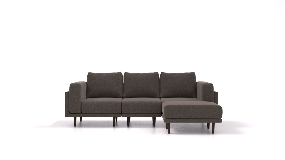 Clooods, modulares Sofa von FEYDOM im Stoff Velare ET-12 Dark Grey, dunkle Füße