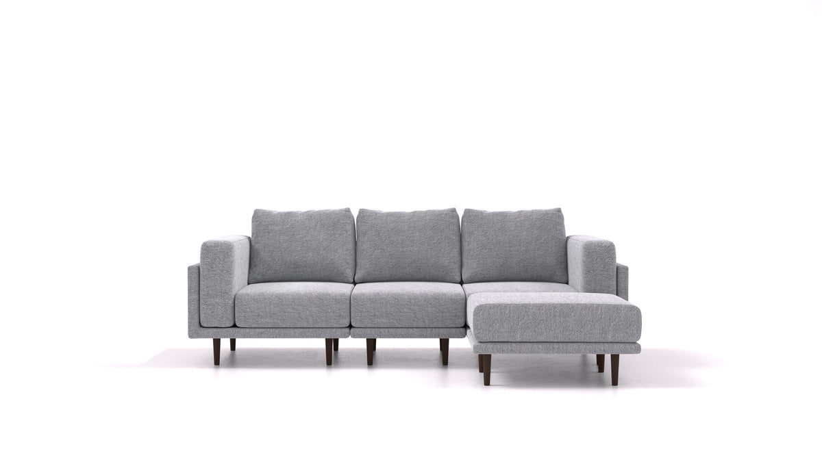 Clooods, modulares Sofa von FEYDOM im Stoff Phoenix FE-92 Dark Grey, dunkle Füße