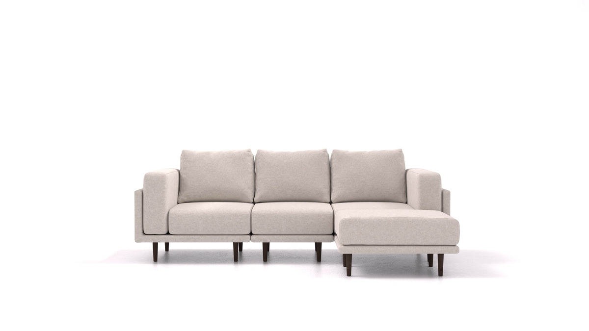 Clooods, modulares Sofa von FEYDOM im Stoff Icon IC-02 Natur, dunkle Füße