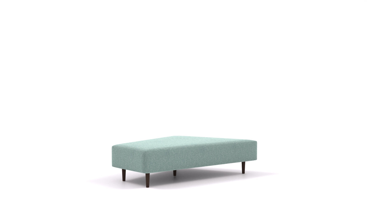 Diagon Lounge-Set links, Sofa-Modul von FEYDOM im Stoff Alure DE-75 Pastel Blue, dunkle Füße