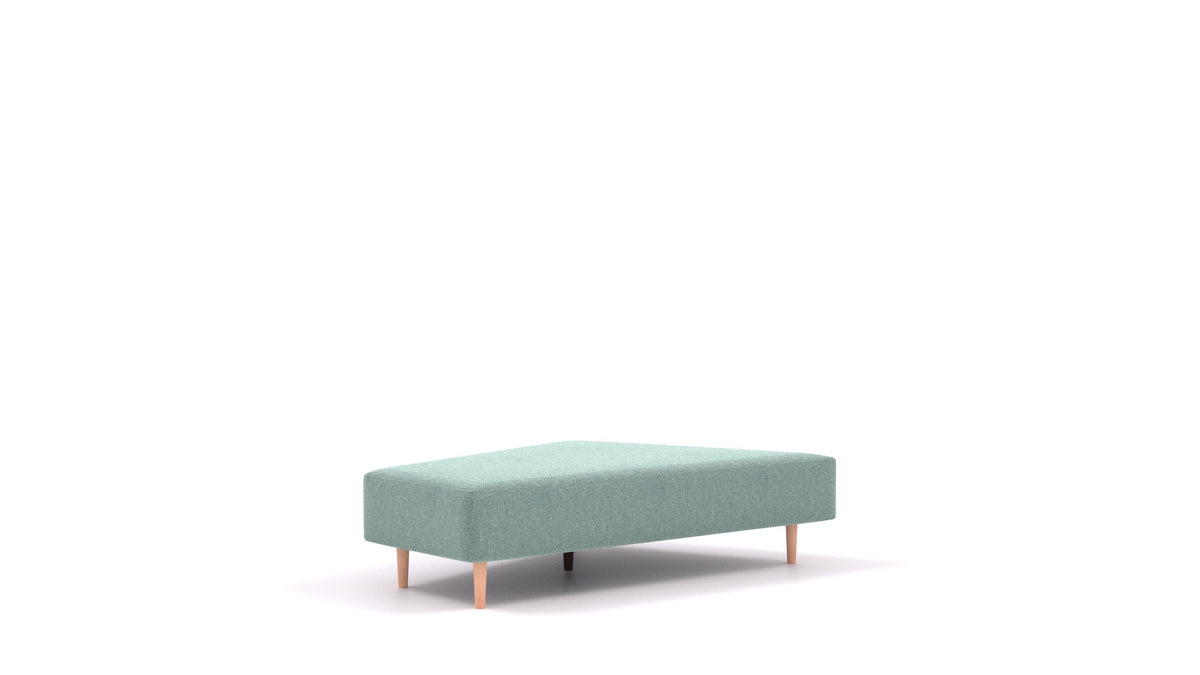 Diagon Lounge-Set links, Sofa-Modul von FEYDOM im Stoff Alure DE-75 Pastel Blue, helle Füße