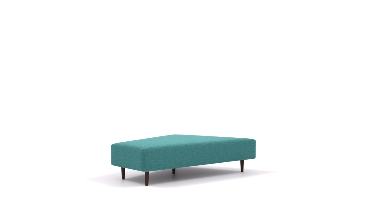 Diagon Lounge-Set links, Sofa-Modul von FEYDOM im Stoff Velare ET-16 Turquoise, dunkle Füße