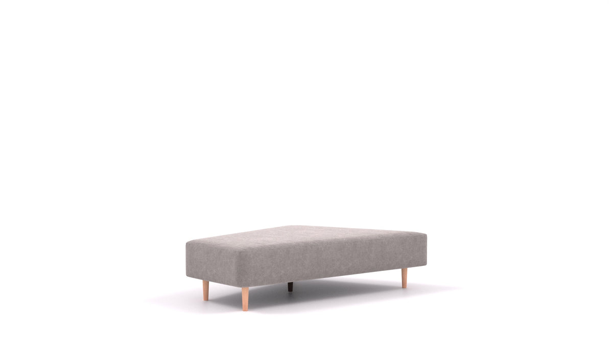 Diagon Lounge-Set links, Sofa-Modul von FEYDOM im Stoff Mollia FF-14 Middle Grey, helle Füße
