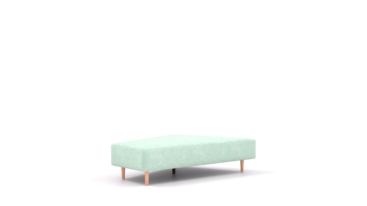 Diagon Lounge-Set links, Sofa-Modul von FEYDOM im Stoff Mollia FF-18 Mint, helle Füße