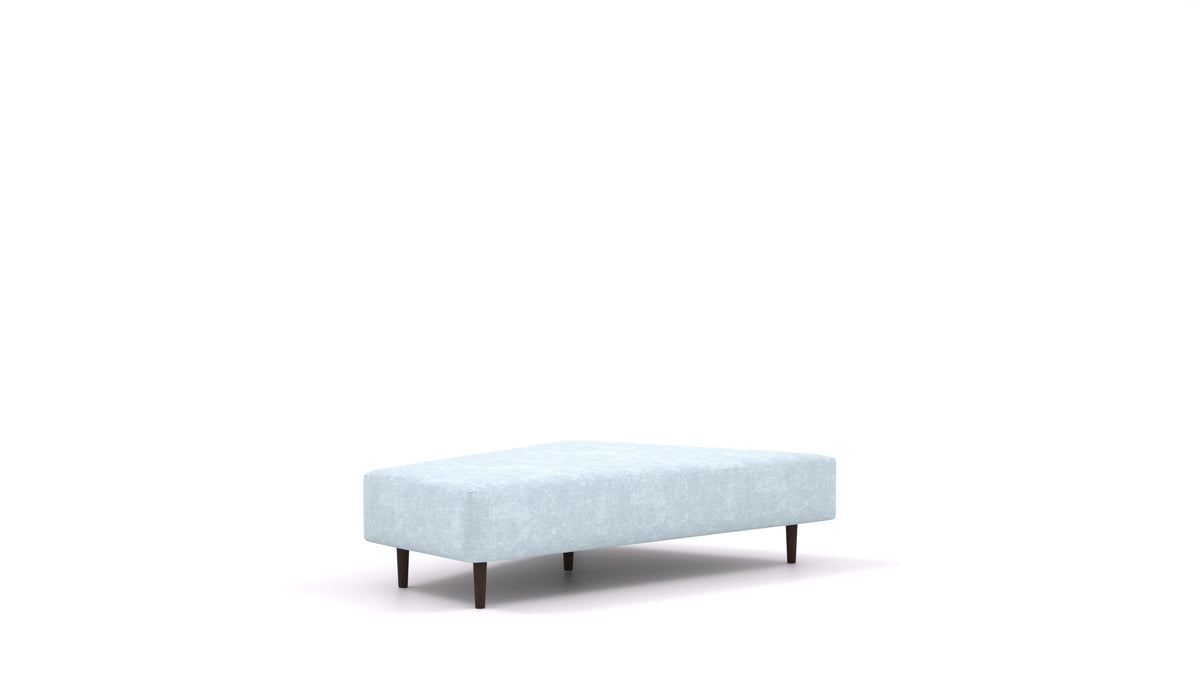 Diagon Lounge-Set links, Sofa-Modul von FEYDOM im Stoff Mollia FF-19 Pastel Blue, dunkle Füße