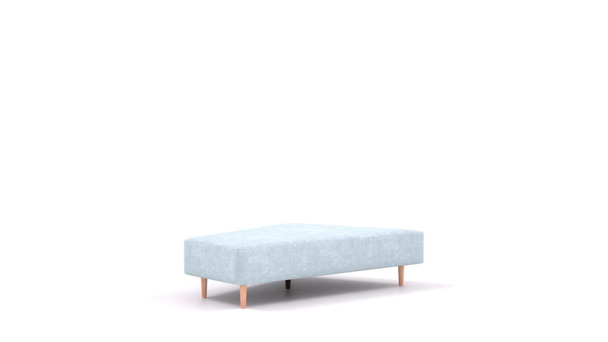 Diagon Lounge-Set links, Sofa-Modul von FEYDOM im Stoff Mollia FF-19 Pastel Blue, helle Füße