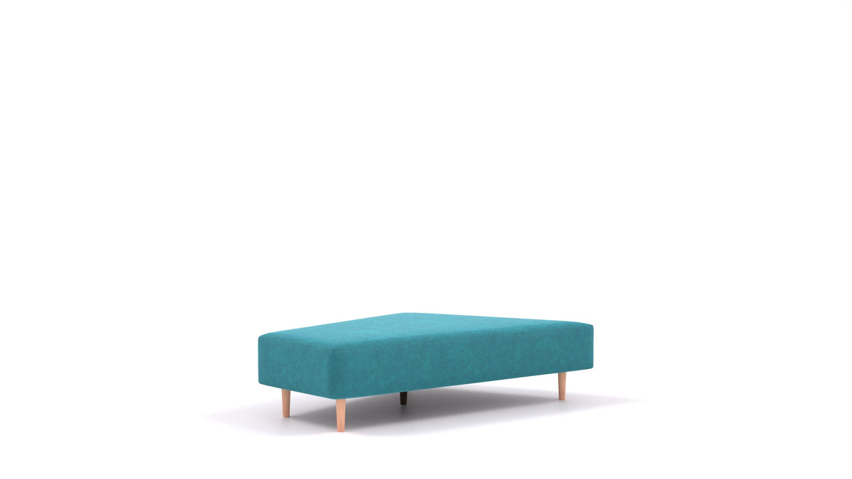 Diagon Lounge-Set links, Sofa-Modul von FEYDOM im Stoff Mollia FF-20 Turquoise, helle Füße