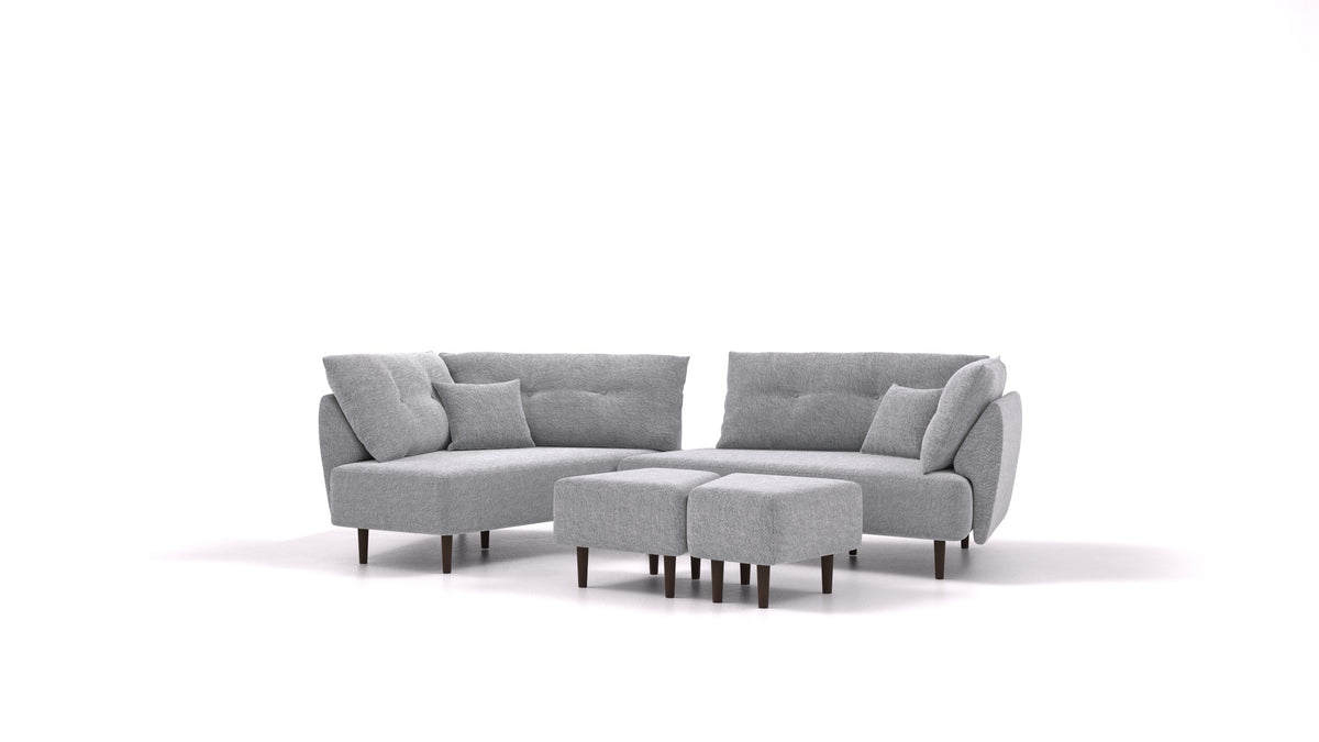 Diagon, modulares Sofa von FEYDOM im Stoff Phoenix FE-92 Dark Grey, dunkle Füße
