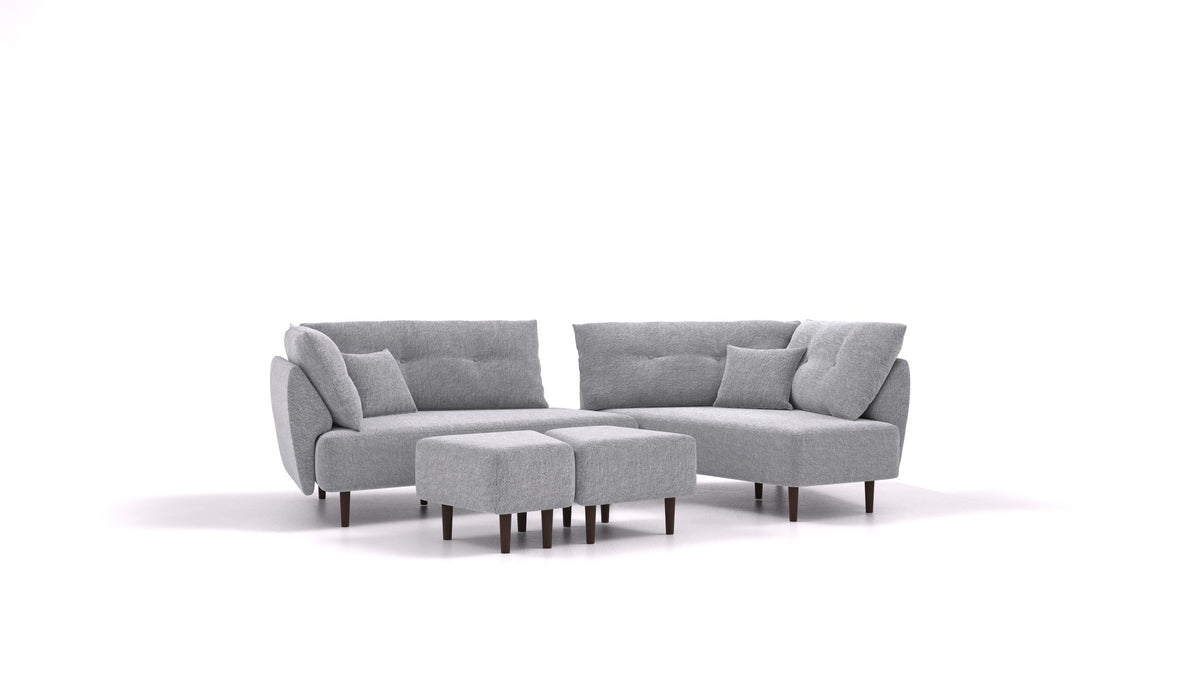 Diagon, modulares Sofa von FEYDOM im Stoff Phoenix FE-92 Dark Grey, dunkle Füße