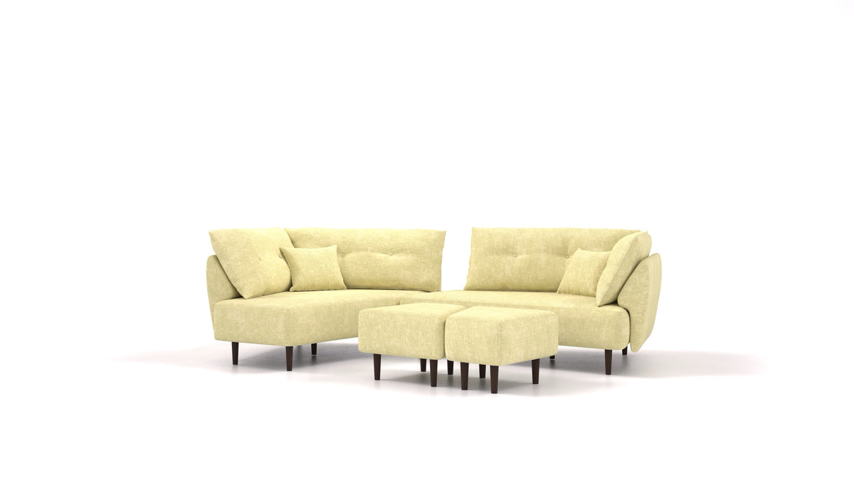 Diagon, modulares Sofa von FEYDOM im Stoff Mollia HC-09 Grass Green, dunkle Füße