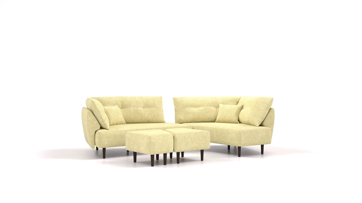 Diagon, modulares Sofa von FEYDOM im Stoff Mollia HC-09 Grass Green, dunkle Füße