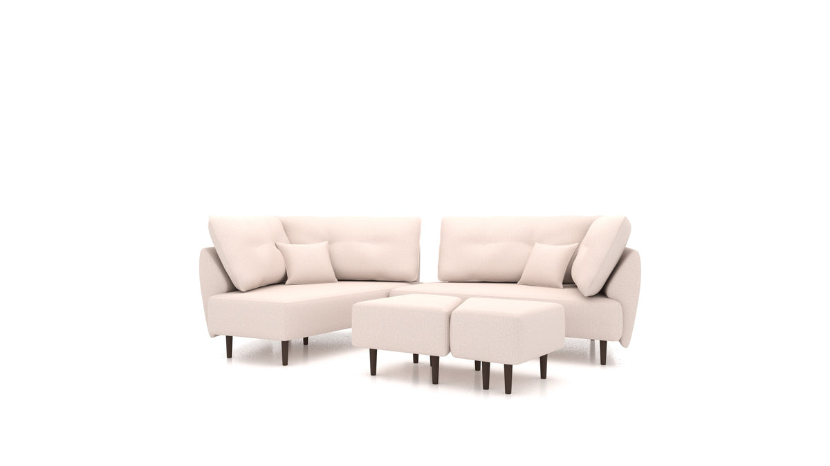Diagon, modulares Sofa von FEYDOM im Stoff Hygge HG-04 Natur, dunkle Füße