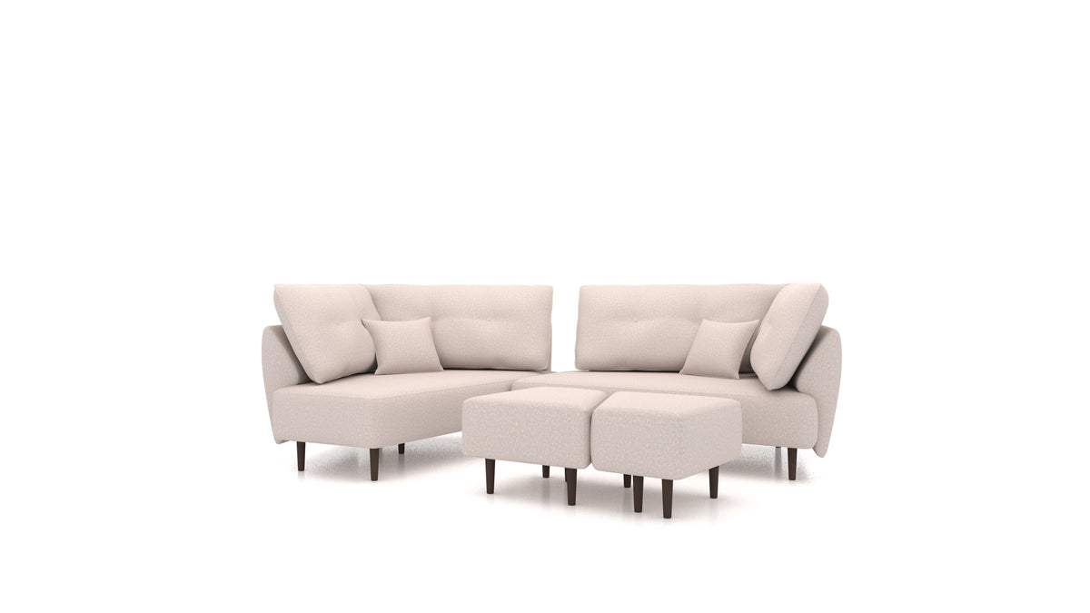 Diagon, modulares Sofa von FEYDOM im Stoff Hygge HG-08 Cappuccino, dunkle Füße