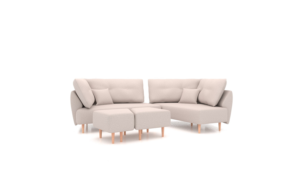 Diagon, modulares Sofa von FEYDOM im Stoff Hygge HG-08 Cappuccino, helle Füße