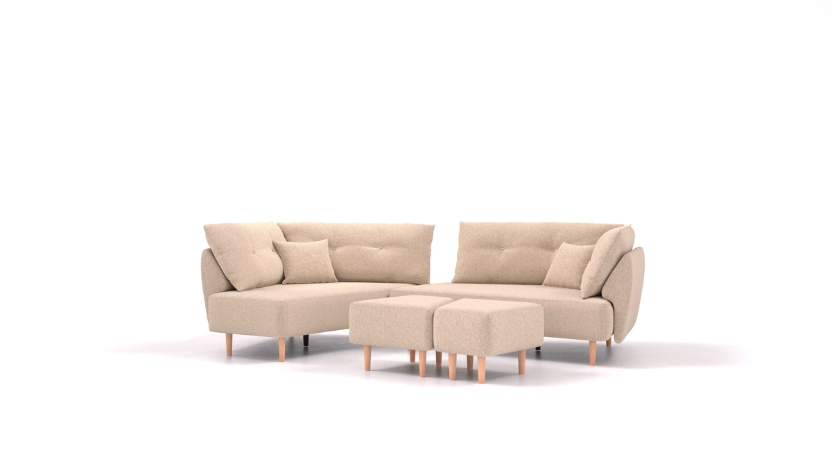 Diagon, modulares Sofa von FEYDOM im Stoff Icon IC-06 Cappuccino, helle Füße