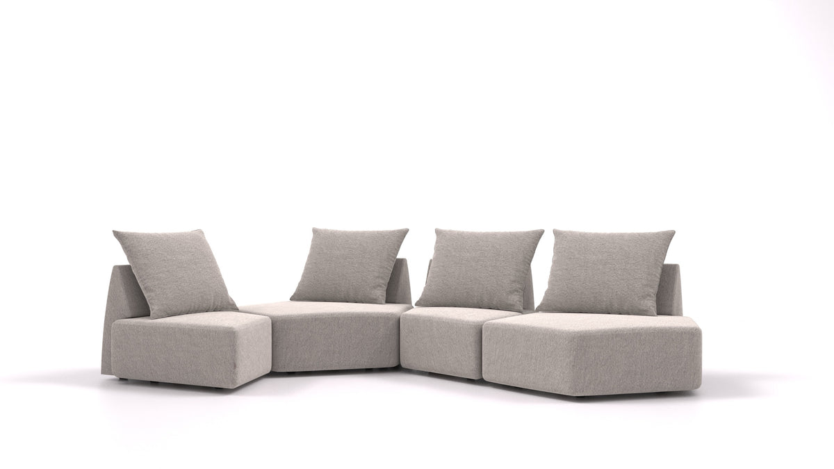 Matacao3 Archipelago, modulares Sofa von FEYDOM im Stoff Phoenix FE-84 Middle Grey