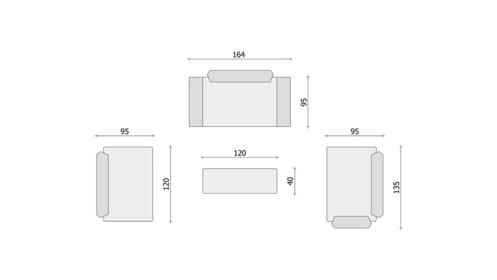 Choice 5 &ndash; 3x Zweisitzer + Hocker