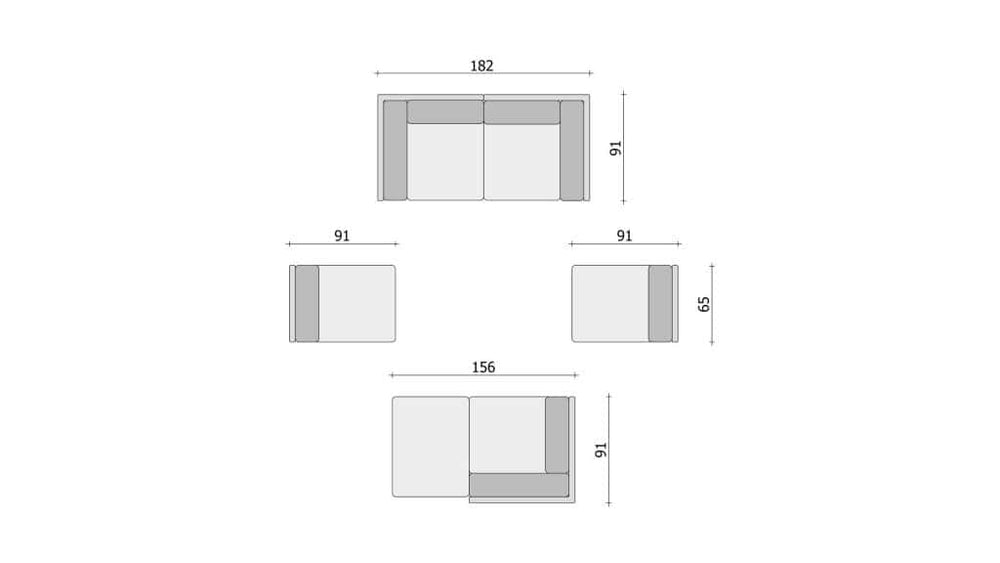 Clooods 4S+M &ndash; Zweisitzer + Relaxsessel + 2x Sessel