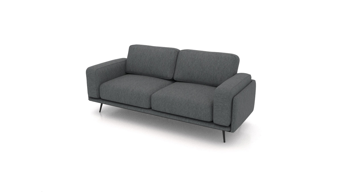 OIKO Dreisitzer, modulares Sofa von FEYDOM im Stoff Astra AT-88 Dark Grey