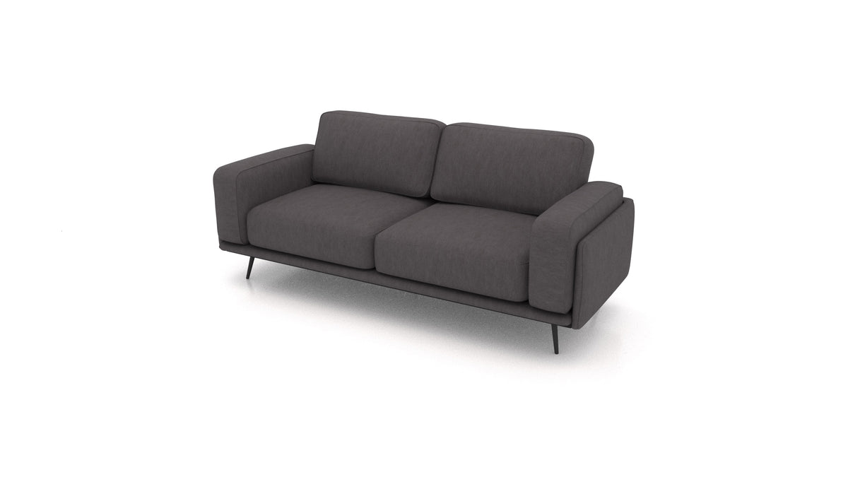OIKO Dreisitzer, modulares Sofa von FEYDOM im Stoff Mollia FF-12 Dark Grey