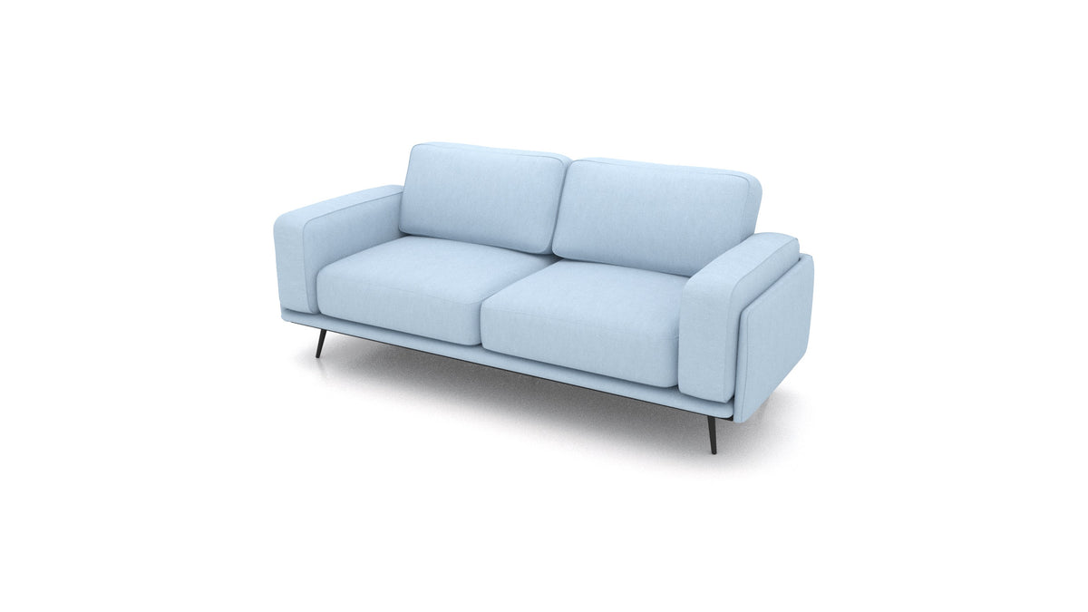 OIKO Dreisitzer, modulares Sofa von FEYDOM im Stoff Mollia FF-19 Pastel Blue