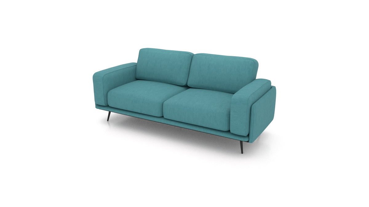 OIKO Dreisitzer, modulares Sofa von FEYDOM im Stoff Mollia FF-20 Turquoise
