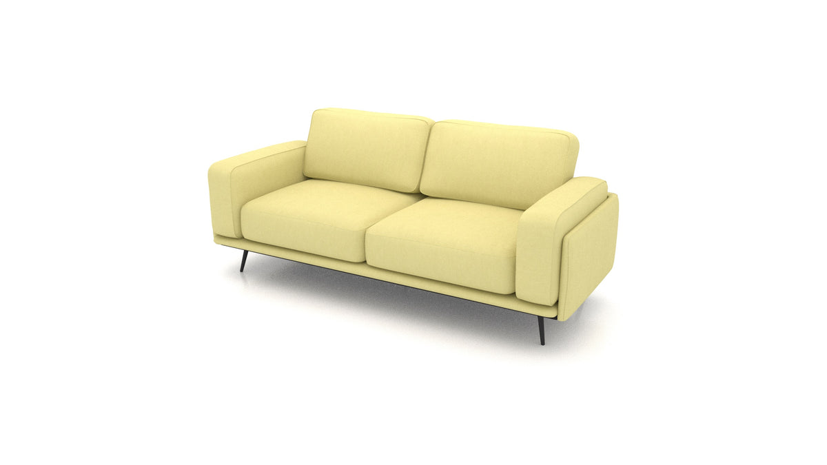 OIKO Dreisitzer, modulares Sofa von FEYDOM im Stoff Mollia HC-09 Grass Green