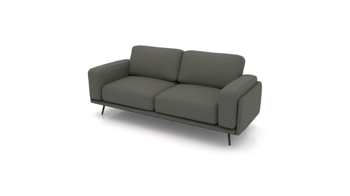 OIKO Dreisitzer, modulares Sofa von FEYDOM im Stoff Heim HM-98 Dark Grey