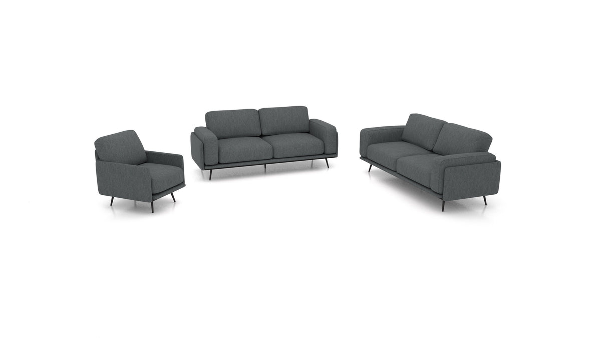 OIKO L, modulares Sofa von FEYDOM im Stoff Astra AT-88 Dark Grey
