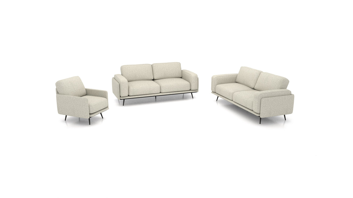 OIKO L, modulares Sofa von FEYDOM im Stoff Alure DE-09 Natur