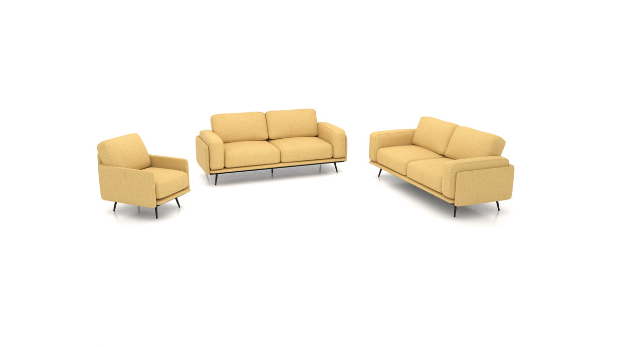OIKO L, modulares Sofa von FEYDOM im Stoff Alure DE-48 Yellow
