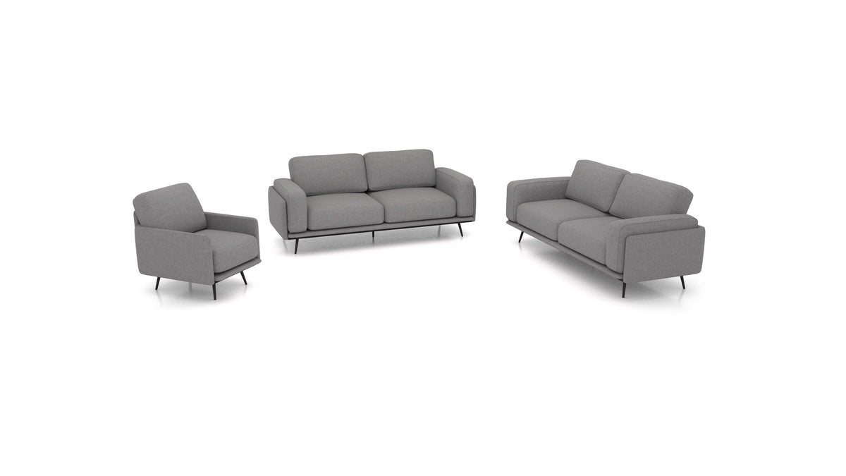OIKO L, modulares Sofa von FEYDOM im Stoff Velare ET-14 Middle Grey