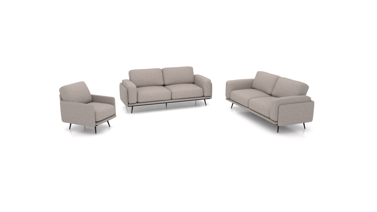 OIKO L, modulares Sofa von FEYDOM im Stoff Velare ET-15 Light Grey