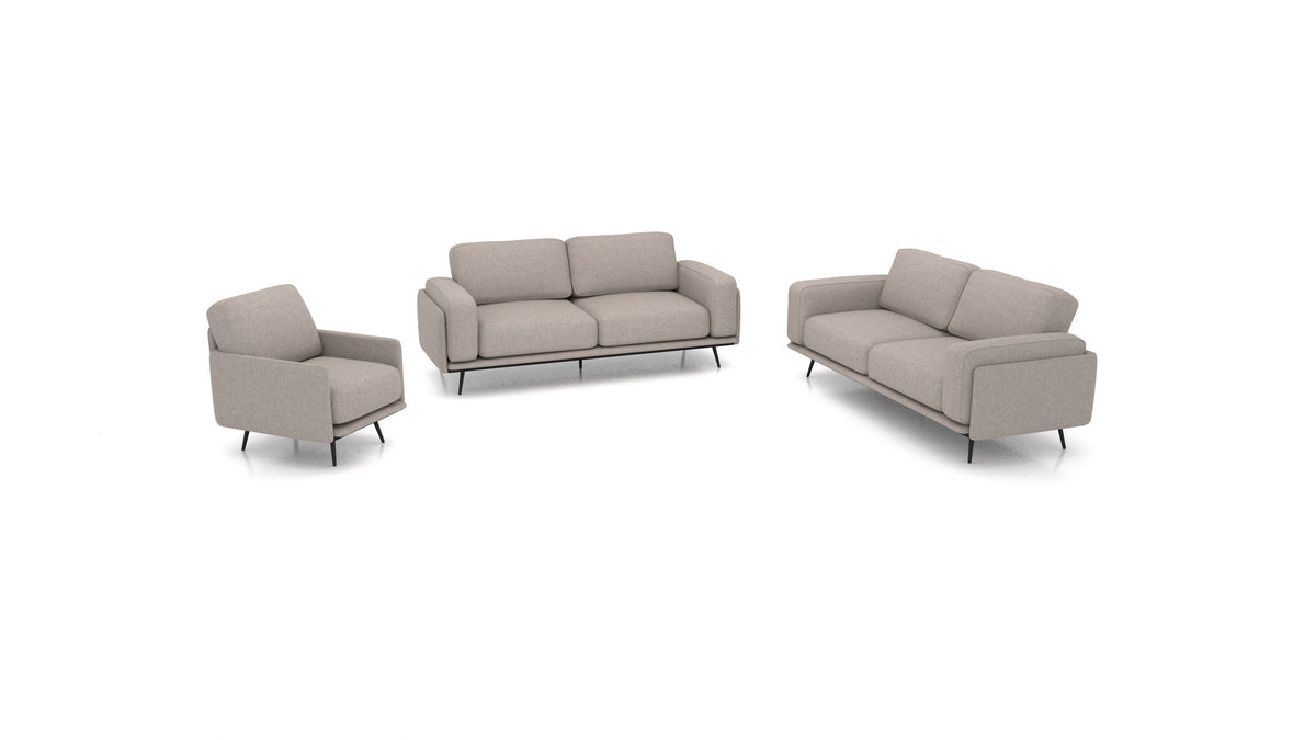 OIKO L, modulares Sofa von FEYDOM im Stoff Velare ET-15 Light Grey